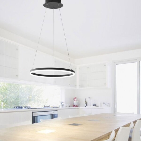 LED Pendelleuchte Anthrazit warmweiß 3000 K Ø40 cm Ring