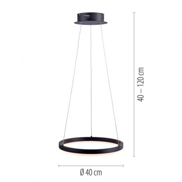LED Pendelleuchte Anthrazit warmweiß 3000 K Ø40 cm Ring