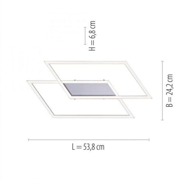Lampe de plafonnier LED à intensité variable L:53 cm Memory 24 W en acier