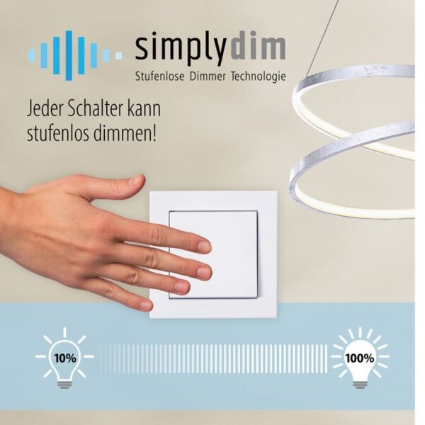 Lampe de plafonnier LED à intensité variable L:83 cm Memory 30 W en acier