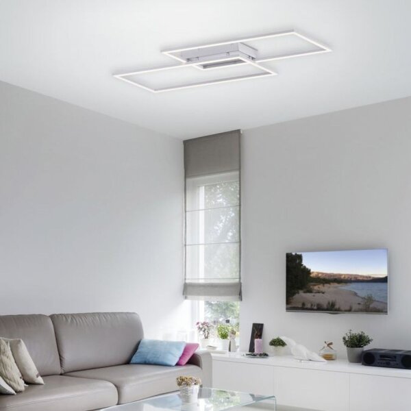 Lampe de plafonnier LED à intensité variable L:83 cm Memory 30 W en acier