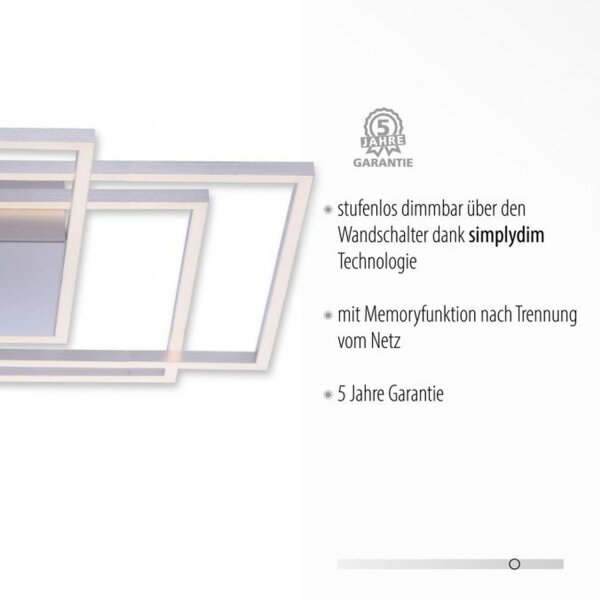 Lampe de plafonnier LED à intensité variable en acier L:75 cm 5760 lm Moderne