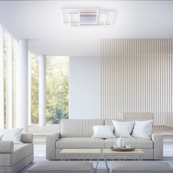 Lampe de plafonnier LED à intensité variable en acier L:75 cm 5760 lm Moderne