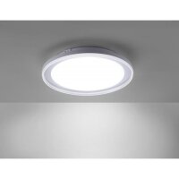LED Deckenleuchte blendarm IP44 28 W B:45 cm in Chrom