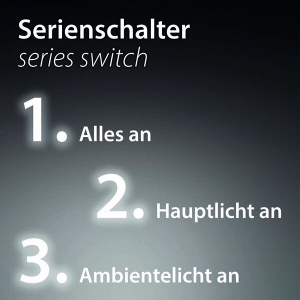 LED Deckenleuchte Weiß Schwarz Serienschalter B:48 cm