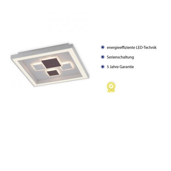 LED Deckenleuchte Weiß Schwarz Serienschalter B:48 cm