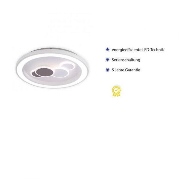 Plafonnier LED rond Blanc Noir Interrupteur de série 55 W