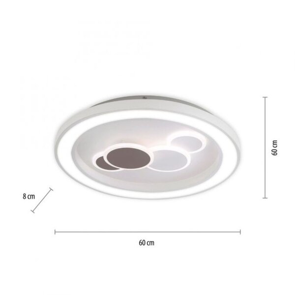 Plafonnier LED rond Blanc Noir Interrupteur de série 55 W