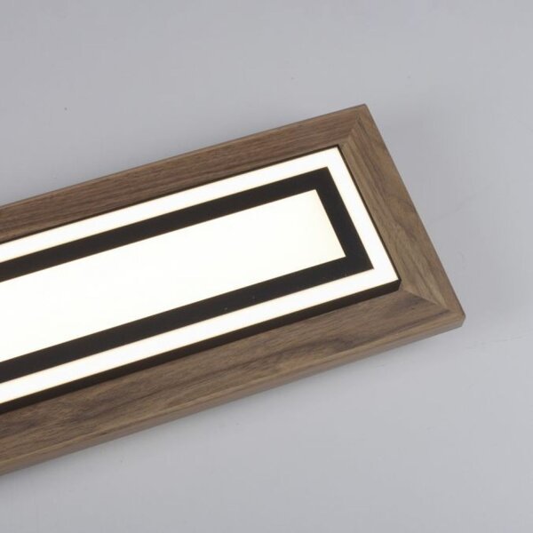 Blendarme LED Deckenleuchte dimmbar Holz 107 cm 5500 lm