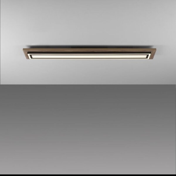 Blendarme LED Deckenleuchte dimmbar Holz 107 cm 5500 lm