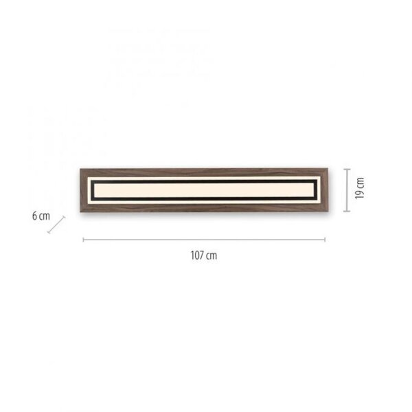 Blendarme LED Deckenleuchte dimmbar Holz 107 cm 5500 lm