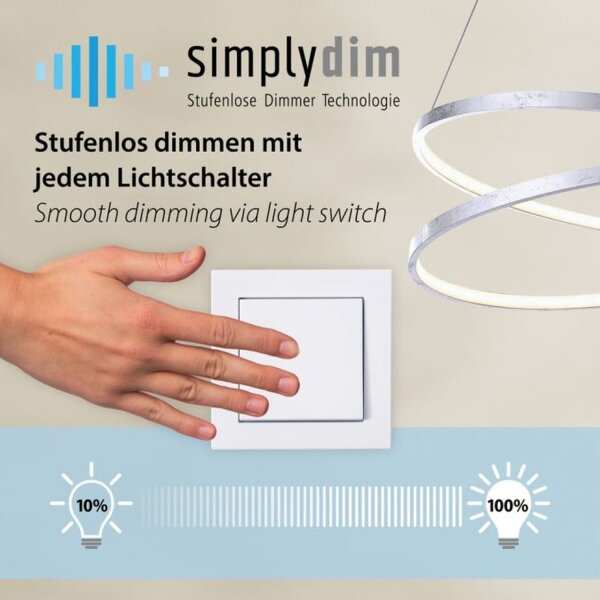 LED Pendelleuchte in Messing dimmbar 3000 K Ø60 cm Ring