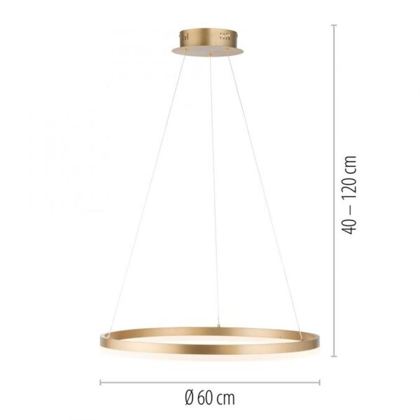 LED Pendelleuchte in Messing dimmbar 3000 K Ø60 cm Ring