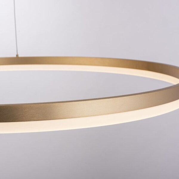 LED Pendelleuchte in Messing dimmbar 3000 K Ø80 cm Ring