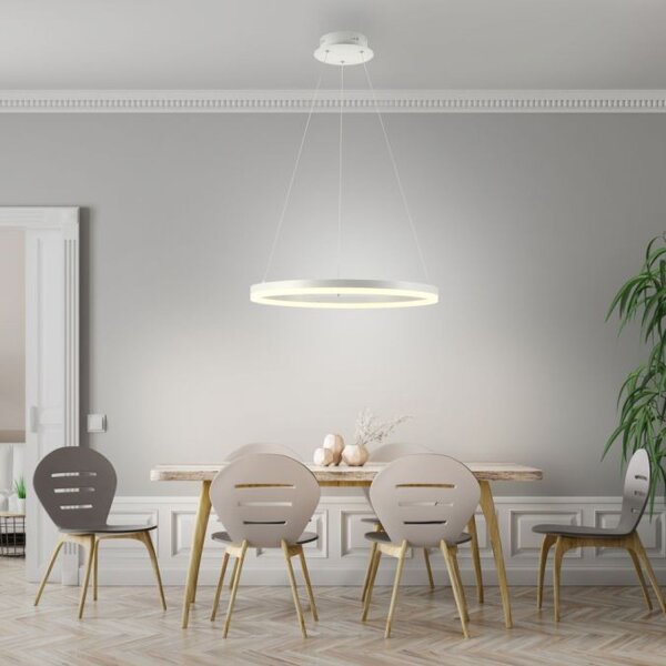 LED Pendelleuchte Weiß dimmbar 38 W 3000 K Ø60 cm Ring