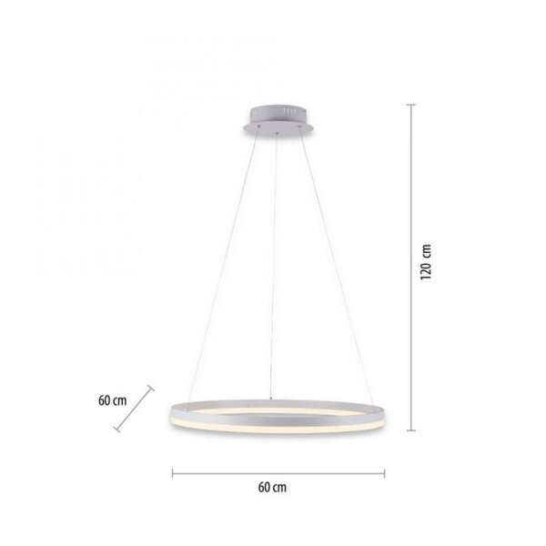 LED Pendelleuchte Weiß dimmbar 38 W 3000 K Ø60 cm Ring