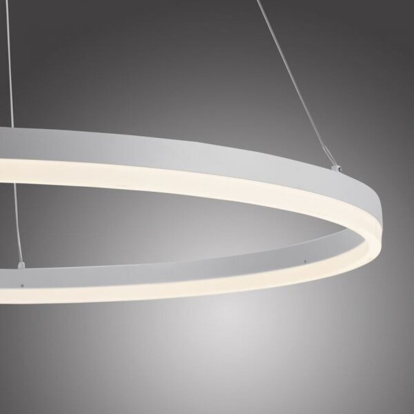LED Pendelleuchte Weiß dimmbar 52 W 3000 K Ø80 cm Ring