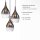 Suspension élégante verre chrome anthracite E27 3-flmg