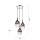 Suspension élégante verre chrome anthracite E27 3-flmg