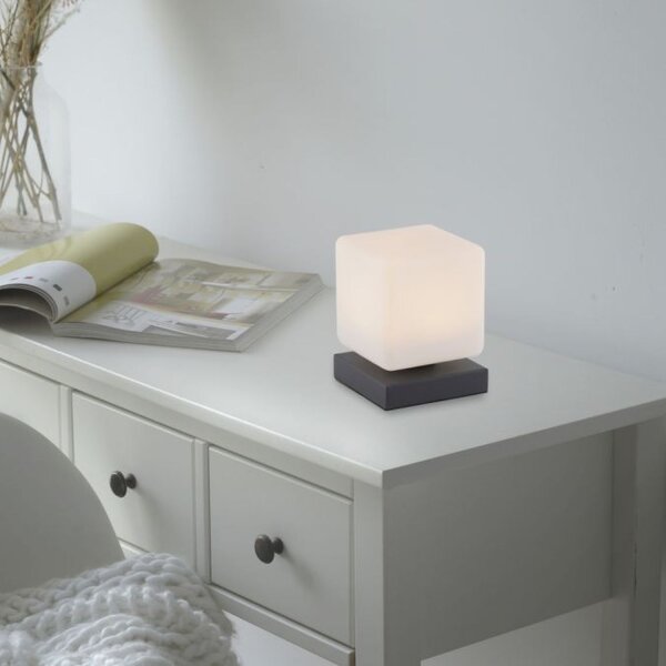 Lampe de table LED anthracite verre 16 cm 580 lm dimmable