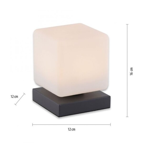 Lampe de table LED anthracite verre 16 cm 580 lm dimmable