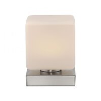 LED Tischleuchte Glas 16 cm 5 W 580 lm dimmbar in Stahl