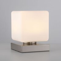 LED Tischleuchte Glas 16 cm 5 W 580 lm dimmbar in Stahl