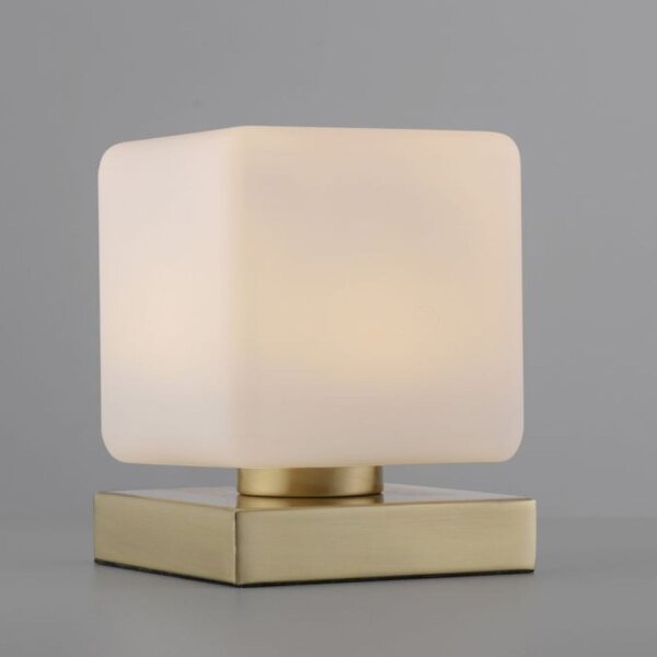 Lampe de table LED verre 16 cm 580 lm dimmable en laiton