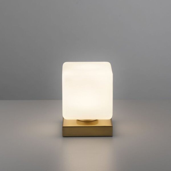 Lampe de table LED verre 16 cm 580 lm dimmable en laiton