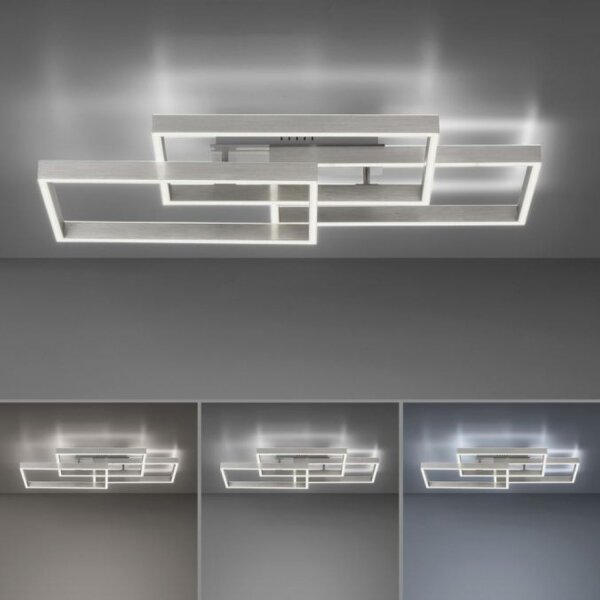 Lampe de plafonnier LED argent Télécommande 82 cm 45 W dimmable