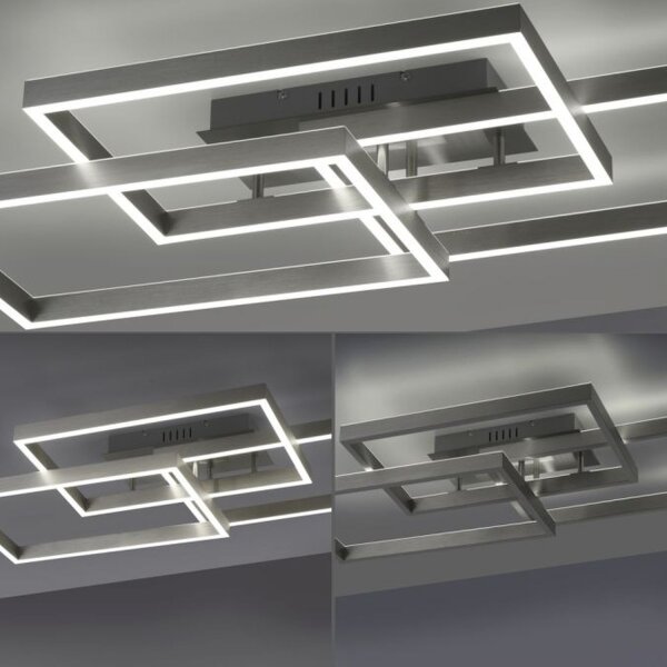 Lampe de plafonnier LED argent Télécommande 82 cm 45 W dimmable