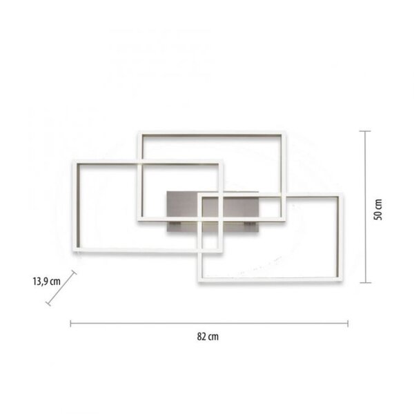 Lampe de plafonnier LED argent Télécommande 82 cm 45 W dimmable