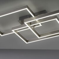 Lampe de plafonnier LED argent Télécommande...