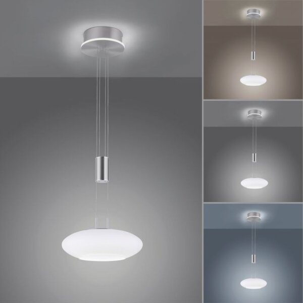 Lampe LED à suspendre Abat-jour en verre dimmable Télécommande 4350 lm