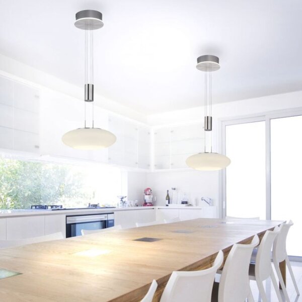 Lampe LED à suspendre Abat-jour en verre dimmable Télécommande 4350 lm