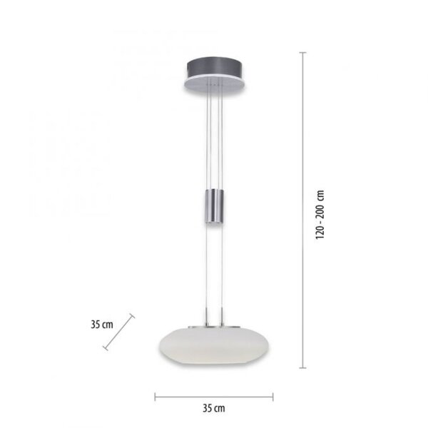 Lampe LED à suspendre Abat-jour en verre dimmable Télécommande 4350 lm