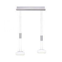 Lampe LED à suspendre verre en acier 2 flammes...