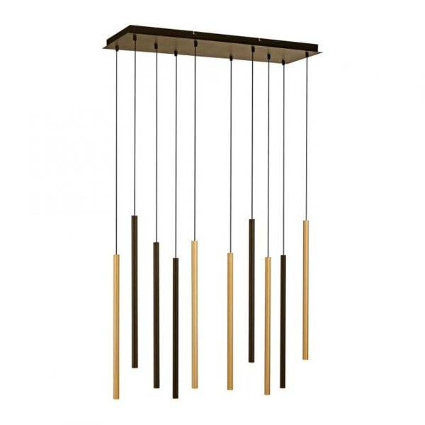 LED Pendelleuchte Schwarz Messing Metall dimmbar
