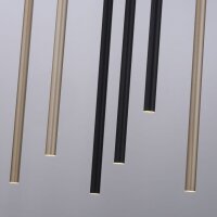 LED Pendelleuchte Schwarz Messing Metall dimmbar