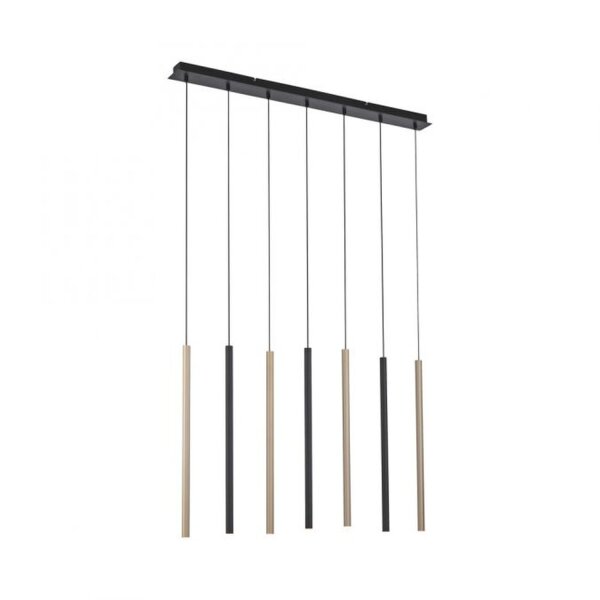 Lange LED Hängelampe Metall dimmbar Schwarz Messing