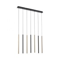Lange LED H&auml;ngelampe Metall dimmbar Schwarz Messing