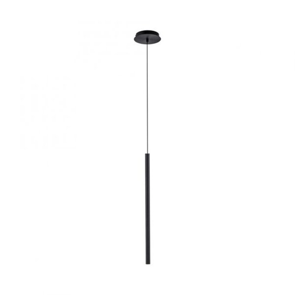 Suspension LED Noir Métal Ø2,5 cm ronde intensité lumineuse variable