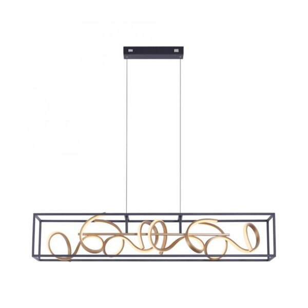 LED Hängelampe Schwarz Gold Metall L:110 cm dimmbar