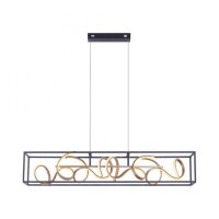 LED Hängelampe Schwarz Gold Metall L:110 cm dimmbar