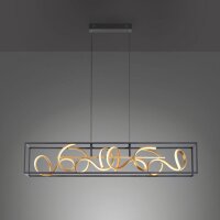 LED Hängelampe Schwarz Gold Metall L:110 cm dimmbar