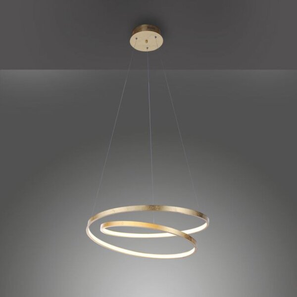 LED Pendelleuchte in Blattgold B:55 cm 4000 lm dimmbar