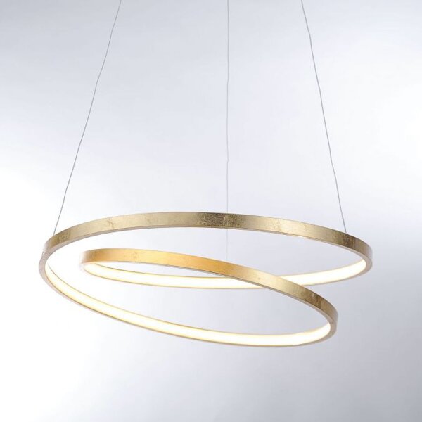 LED Pendelleuchte in Blattgold B:55 cm 4000 lm dimmbar