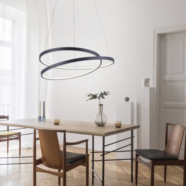 LED Pendelleuchte Schwarz B:55 cm 4000 lm dimmbar