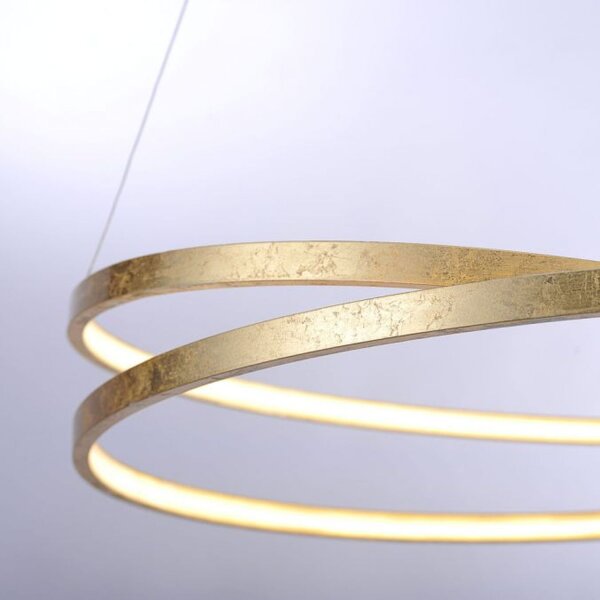 Suspension LED en feuille dor L:72 cm 3000 K dimmable
