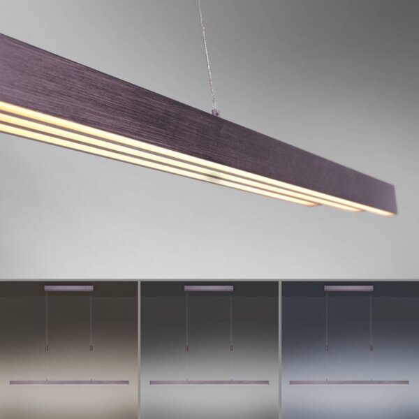 Suspension LED ajustable Touch 4680 lm brun sépia